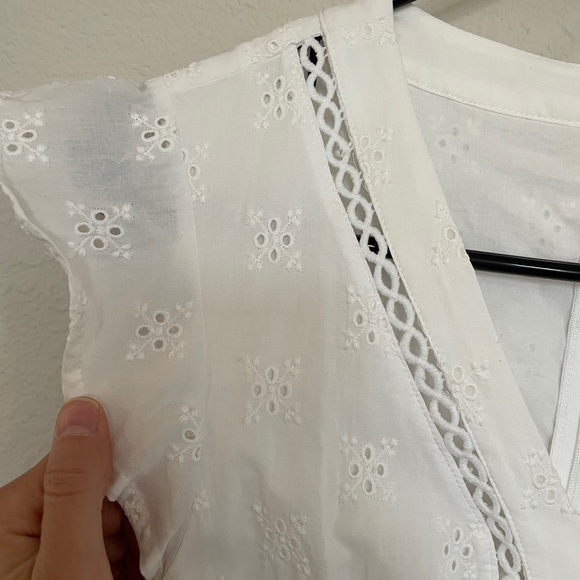 Cece Cotton Eyelet Romper - White, size 0 - Picture 5 of 7